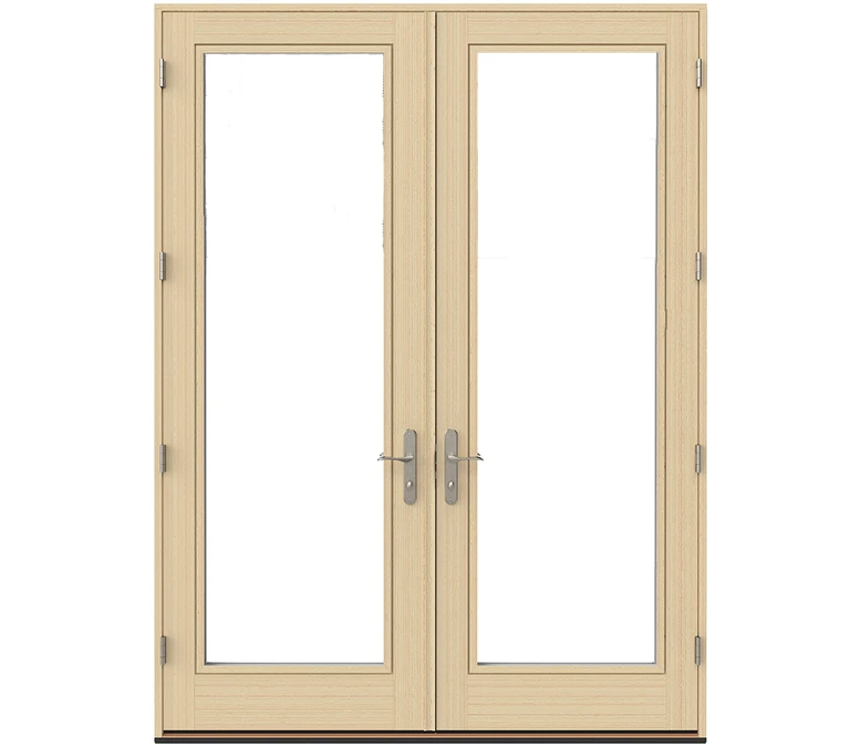 State College Pella Lifestyle Series Wood Double Hinged Patio Doors